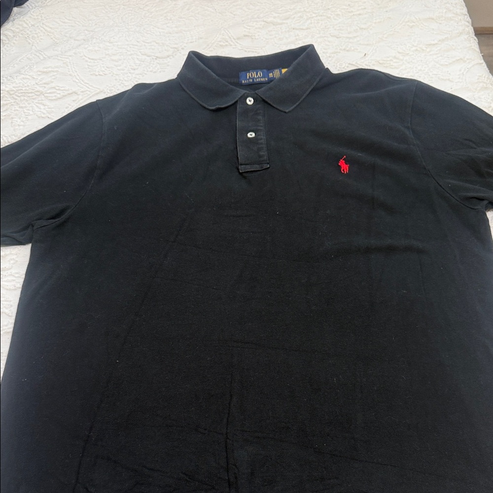 Polo by Ralph Lauren Black Polo Shirt with Red Logo